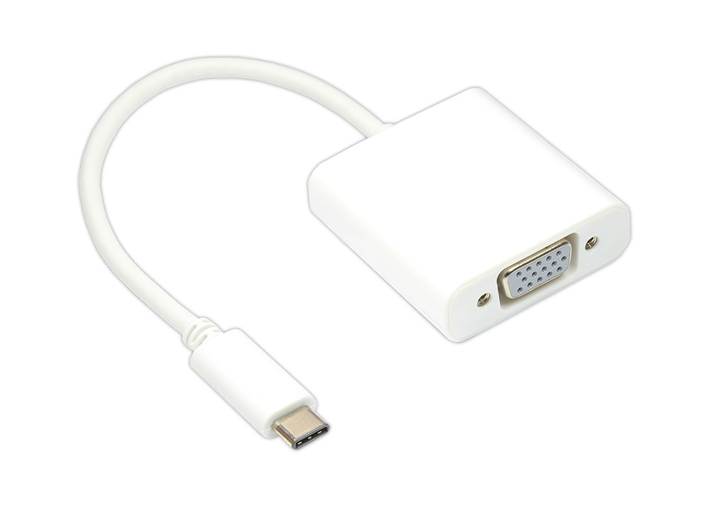 Adapter USB 3.1 C Stecker an VGA Buchse 15-polig, Länge: 14 cm, Good Connections