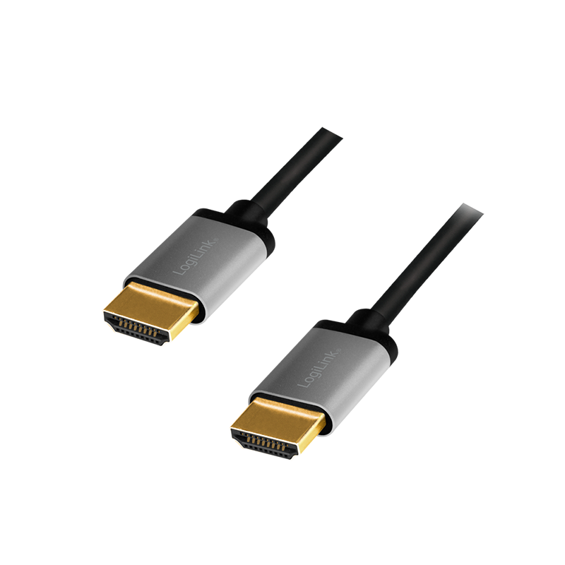 HDMI-Kabel, A/M zu A/M, 4K/60 Hz, Alu, schwarz/grau, 2 m