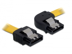 SATA 3 Gb/s Anschlusskabel 30cm rechts/gerade Metall gelb, Delock® [82496]