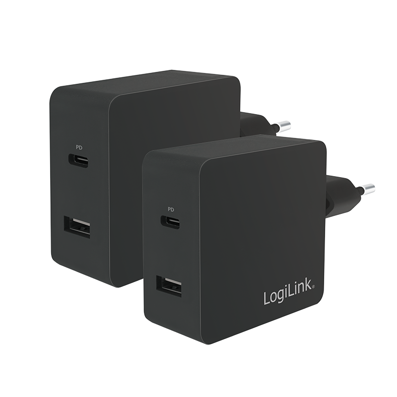 USB Steckdosenadapter, 1x USB-C Port (PD) & 1x USB-A Port, 45W