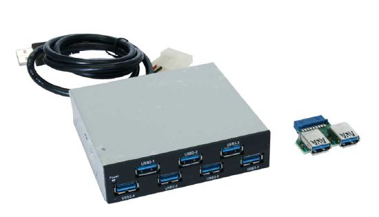 Hub, USB 3.0, 7 Port, intern als Einschub im PC, Exsys® [EX-