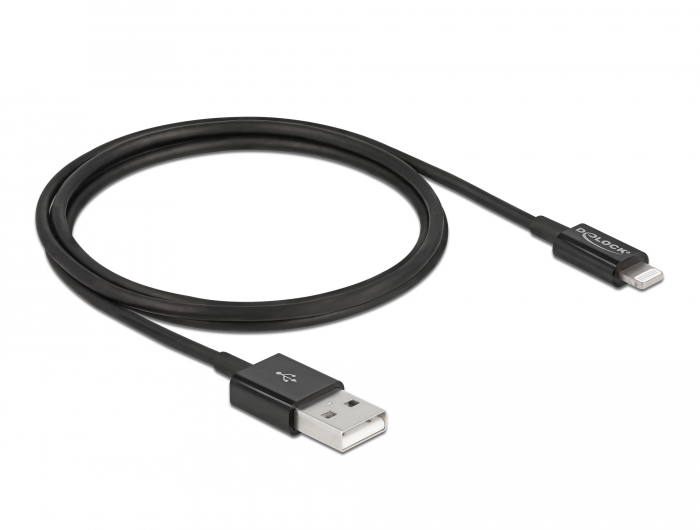 USB Daten- und Ladekabel für iPhone™, iPad™, iPod™ schwarz 1 m, Delock® [83002]