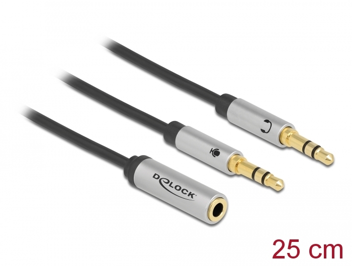 Headset Adapter 1 x 3,5 mm 4 Pin Klinkenbuchse zu 2 x 3,5 mm 3 Pin Klinkenstecker (CTIA), Delock® [6