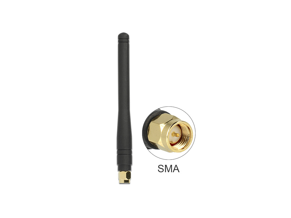 Antenne SMA 2,5 dBi omnidirektional flexibel 433 Mhz, schwar