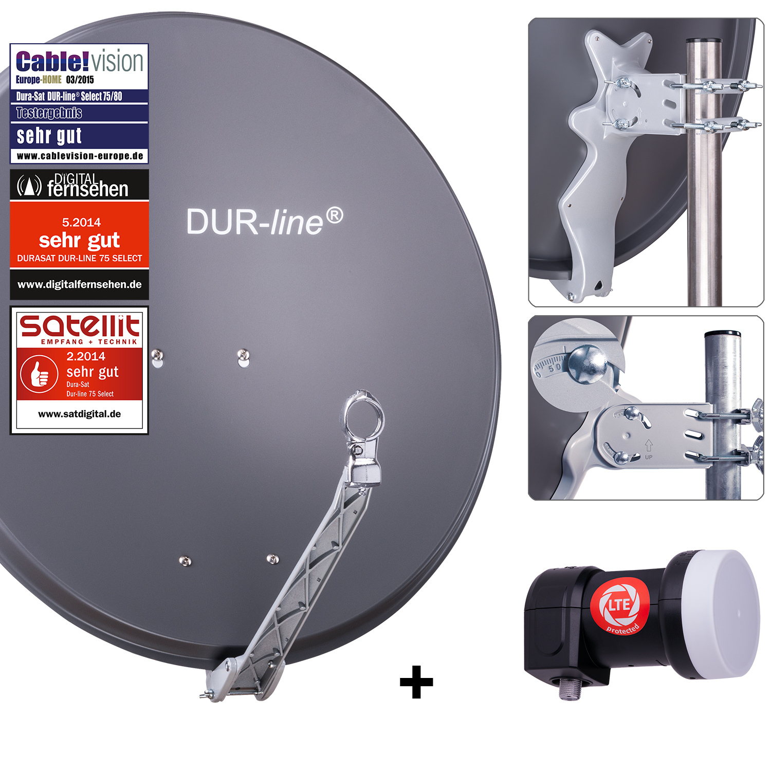 DUR-line Select 75 A + +Ultra Single LNB - 1 Teilnehmer Set