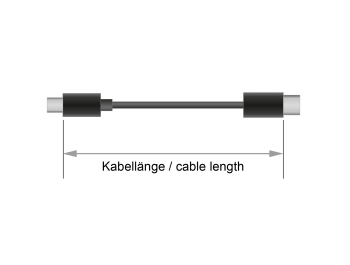 USB 2.0 Kabel Type C™ zu Type C™, 5A E-Marker, schwarz, 4m, Delock® [85206]