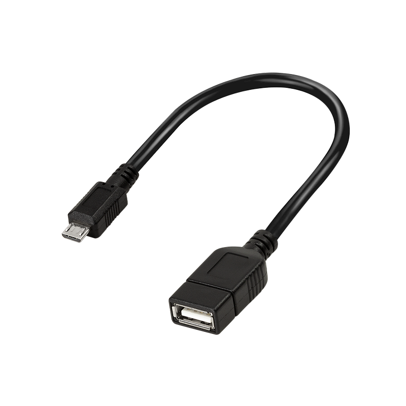 USB 2.0-Adapter, Micro-USB/M zu USB-A/F, OTG, schwarz, 0,2 m