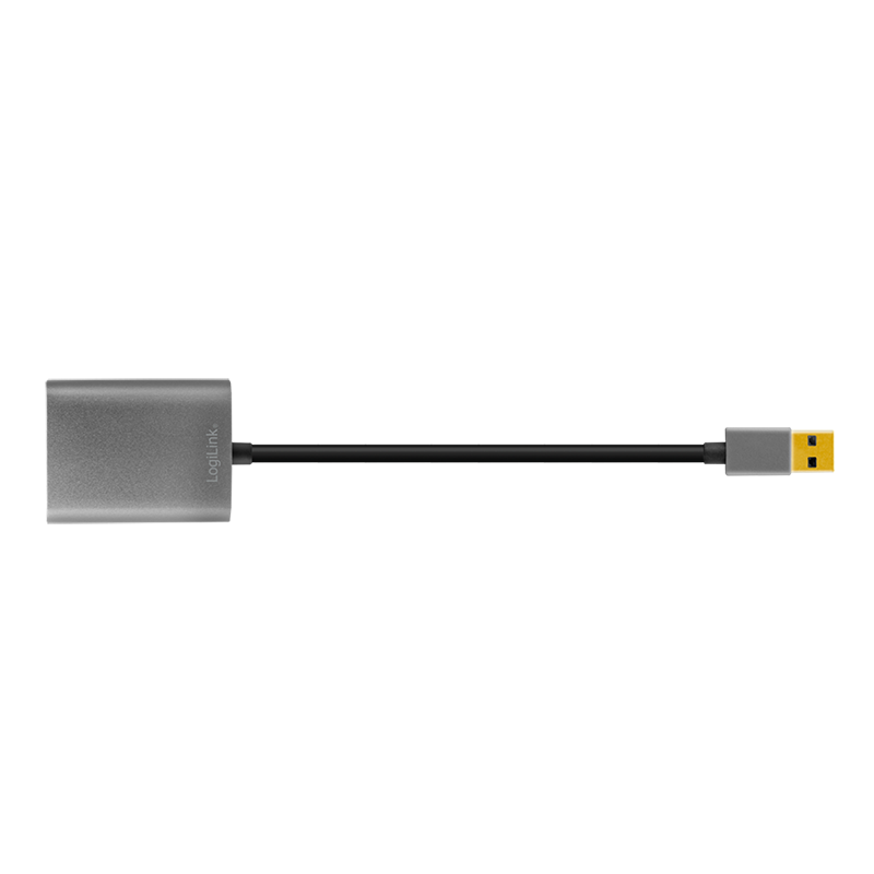 USB 3.0-Adapter USB-A/M zu DVI/F, 1080p, silber, 0,1 m