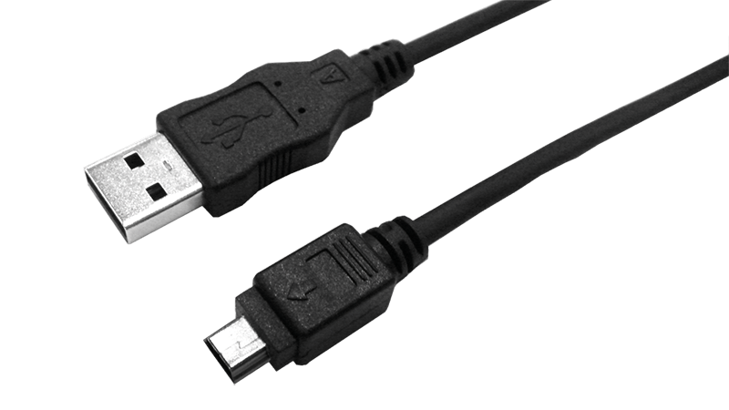 USB 2.0-Kabel, USB-A/M zu Mini-USB/M, schwarz, 3 m
