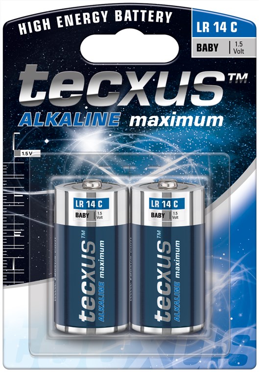 Tecxus® Batterie Alkali Baby C, 2er Blister