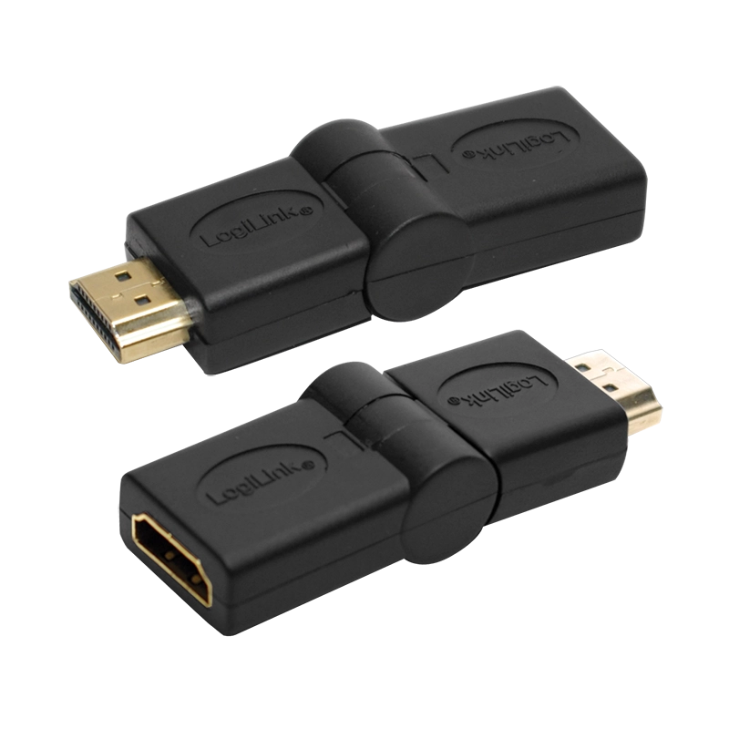HDMI-Adapter, A/M zu A/F, 180° zum knicken, 4K/30 Hz, schwarz