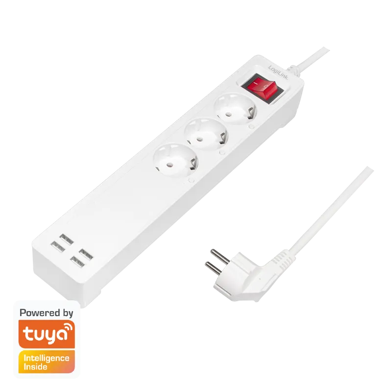 Wi-Fi Smart Steckdosenleiste 3-fach (CEE7/3), 4x USB, Tuya kompatibel