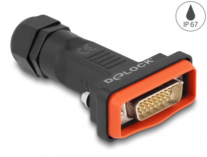 D-Sub HD 26 Pin Stecker mit Gehäuse IP67 wasserfest, Delock®