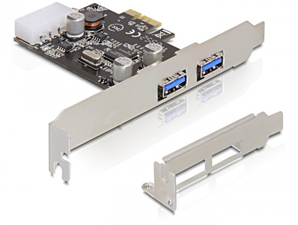 PCI Express Karte mit 2x USB 3.0 + Low Profile Blech, Delock