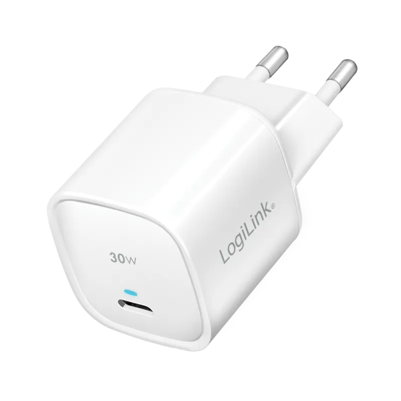 USB-Steckdosenadapter, GaN, 1x USB-C (PD), 30 W, weiß