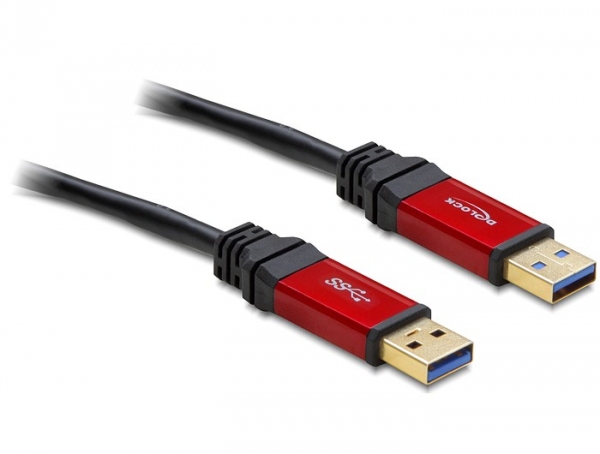 USB 3.0 Anschlusskabel Stecker A an Stecker A, 1m,  Premium, Delock® [82744]