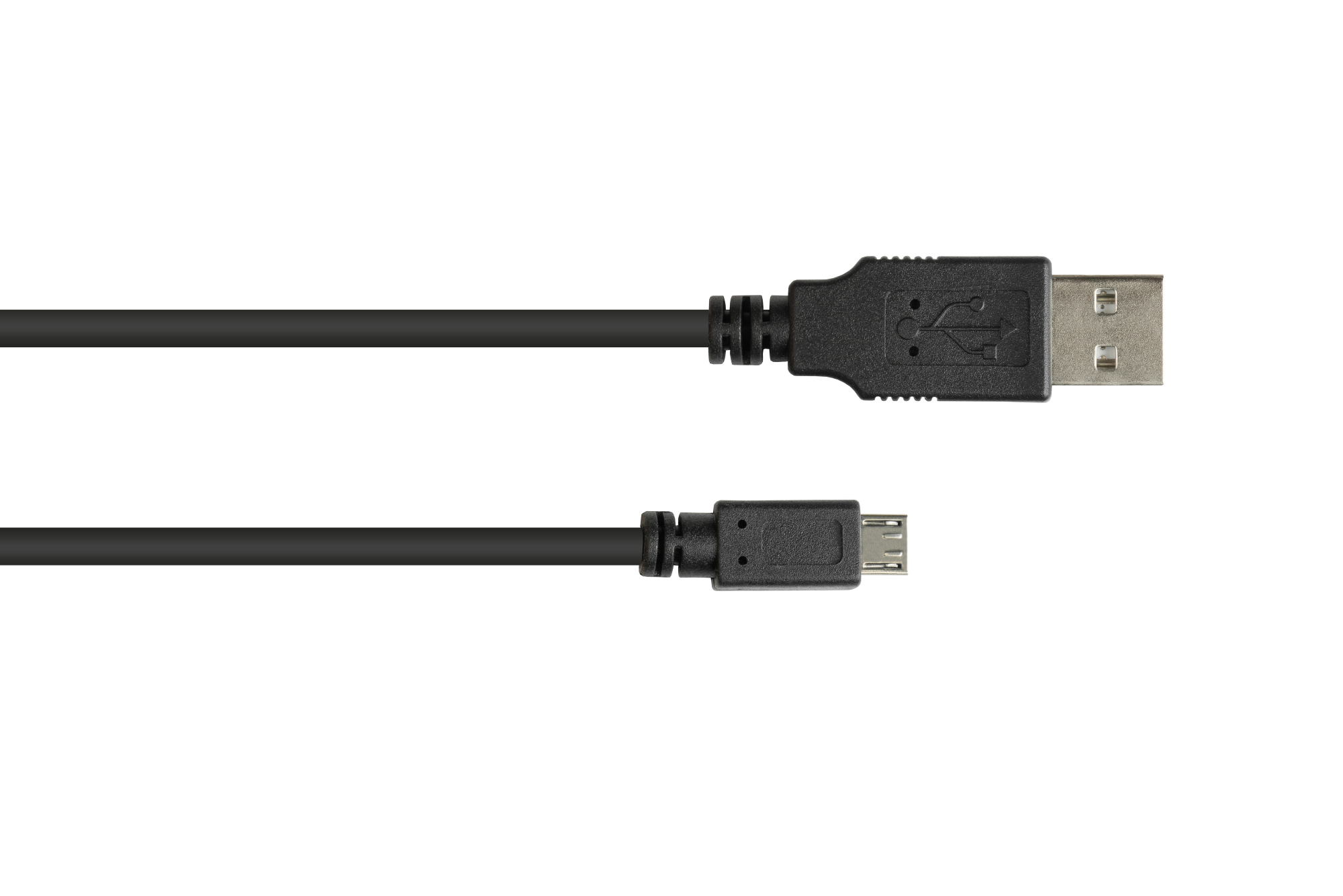 Anschlusskabel USB 2.0 Stecker A an Stecker Micro B, schwarz, 0,6m, Good Connections®