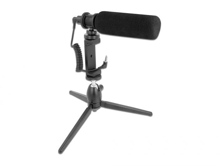 Vlog Shotgun Mikrofon Set für Smartphones und DSLR Kameras,
