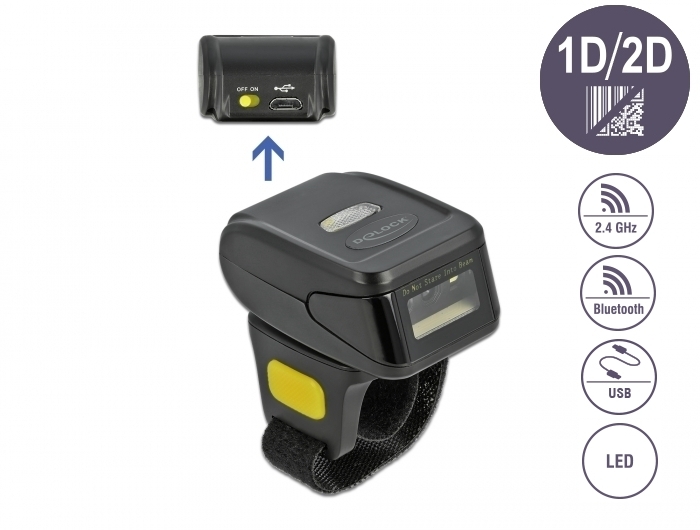 Ringbarcode Scanner 1D und 2D mit 2,4 GHz oder Bluetooth , D