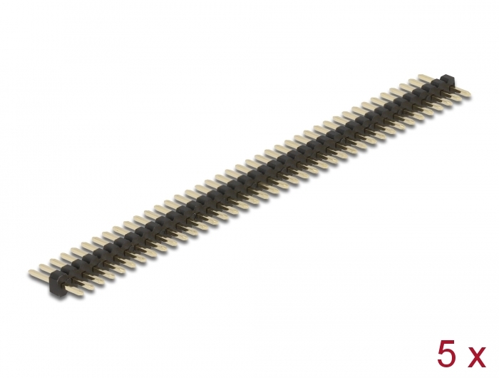 Stiftleiste 40 Pin, Rastermaß 1,27 mm, 1-reihig, gerade, 5 S