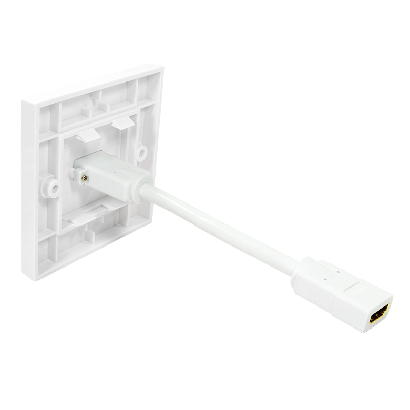 HDMI-Wanddose, 1-fach, mit HDMI-A Kabel F/F, 4K/30 Hz, weiß