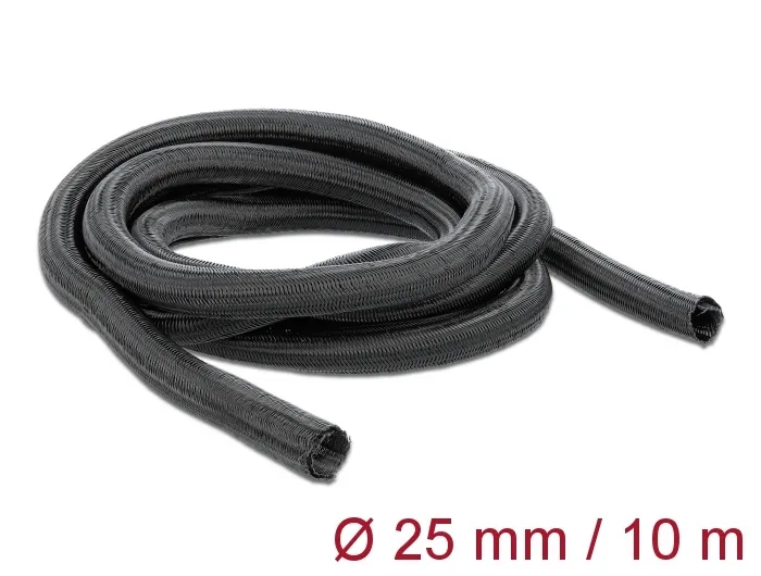 Geflechtschlauch selbstschließend 10 m x 25 mm schwarz, Delo