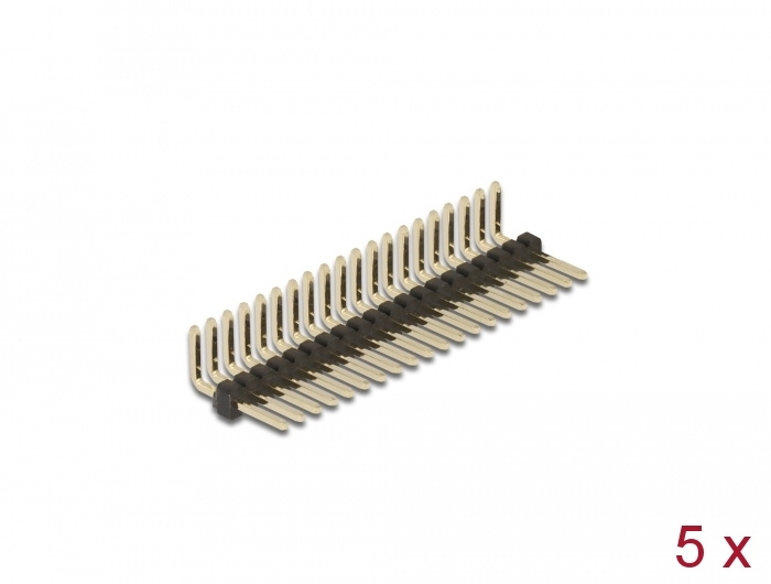 Stiftleiste 20 Pin, Rastermaß 1,27 mm, 1-reihig, gewinkelt,