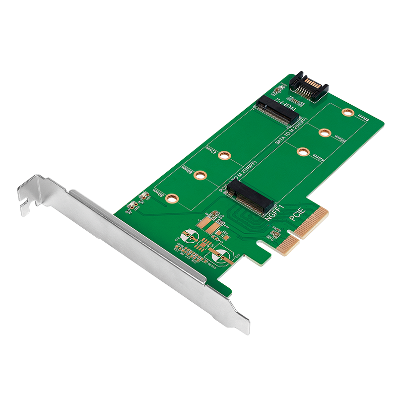 Dual M.2 PCIe Adapter für SATA und PCIe SATA SSD