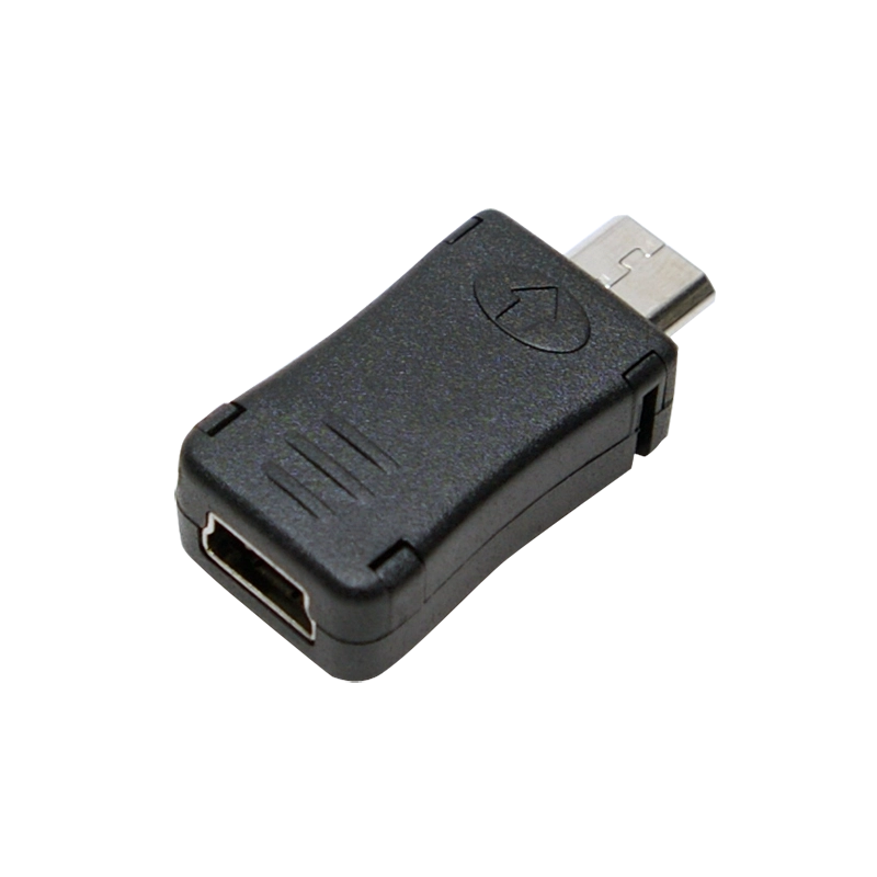 USB 2.0-Adapter, Micro-USB/M zu Mini-USB/F, schwarz