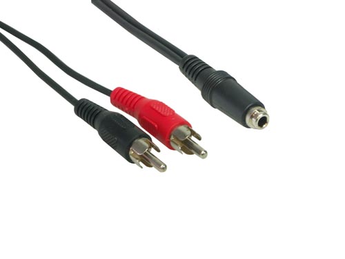 Stereo Verbindung  3,5 Klinke Bu / 2 x Cinch St, Länge: 1,5m, Good Connections®