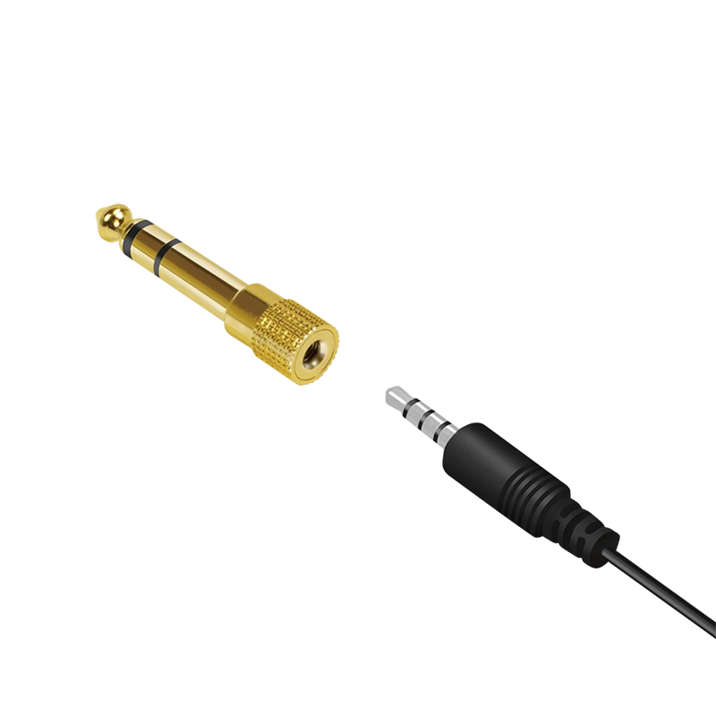 Audio-Adapter, 6,35 mm 3-Pin/M zu 3,5 mm 3-Pin/F, Zink