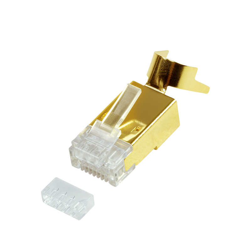 RJ45-Modularstecker, Cat.8.1/Cat.6A, geschirmt, vergoldet, 10 Stk.