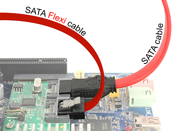 Kabel SATA FLEXI 6 Gb/s 100 cm rot Metall, Delock® [83837]