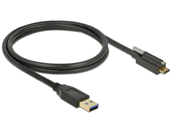 Kabel SuperSpeed USB 10 Gbps (USB 3.1 Gen. 2) Typ-A Stecker an USB Type-C™ Stecker mit Schraube oben