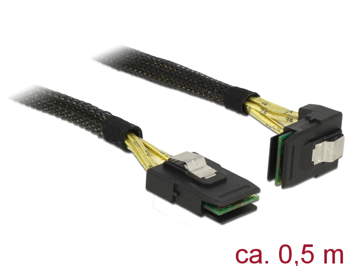 Kabel Mini SAS SFF-8087 an Mini SAS SFF-8087 gewinkelt, 0,5m, Delock® [83622]