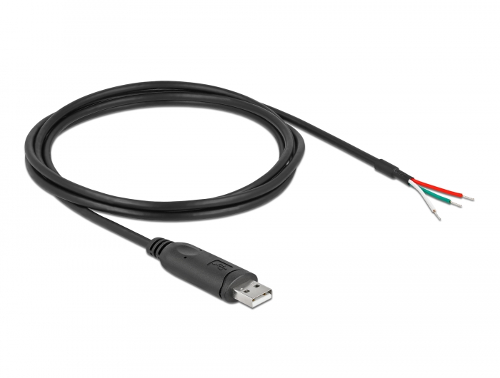 Adapterkabel USB 2.0 Typ-A zu seriell RS-232 mit 3 offenen Kabelenden 2 m, Delock® [90428]