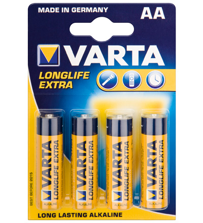 Varta® Batterie (4106) Longlife (Alkali Mignon) LR 6 VLL (AA) 1,5V, 4er Pack in Blister