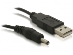Kabel USB Power an DC 3,5 x 1,35mm Stecker, schwarz, 1,5m, Delock® [82377]