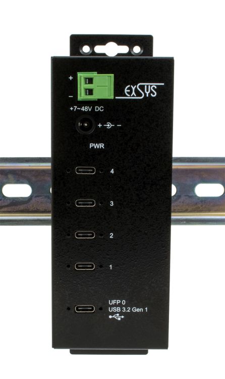 USB 3.2 Gen. 1 Metall HUB mit 4x C™-Ports 15KV ESD Überspann