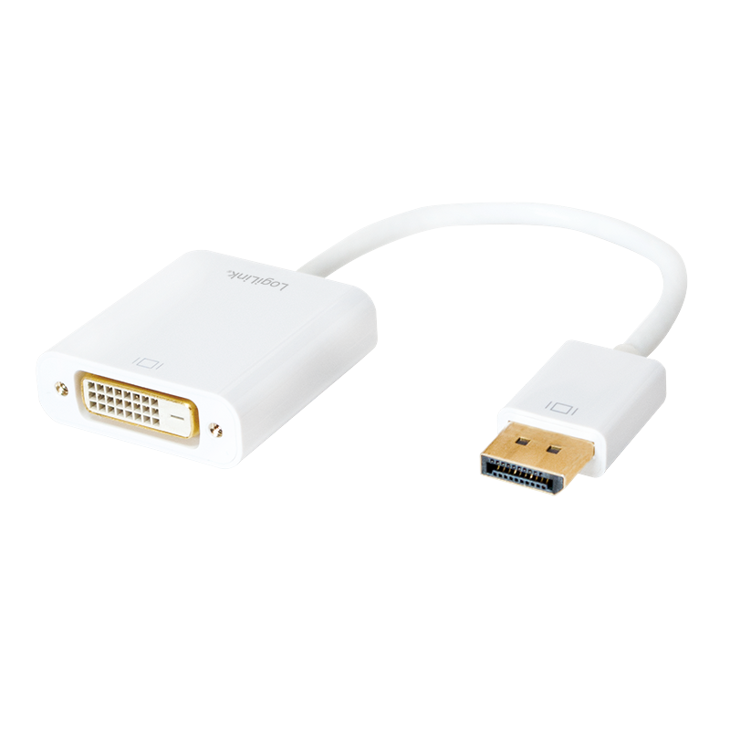 DisplayPort-Kabel, DP/M zu DVI/F, 1080p, weiß, 0,15 m