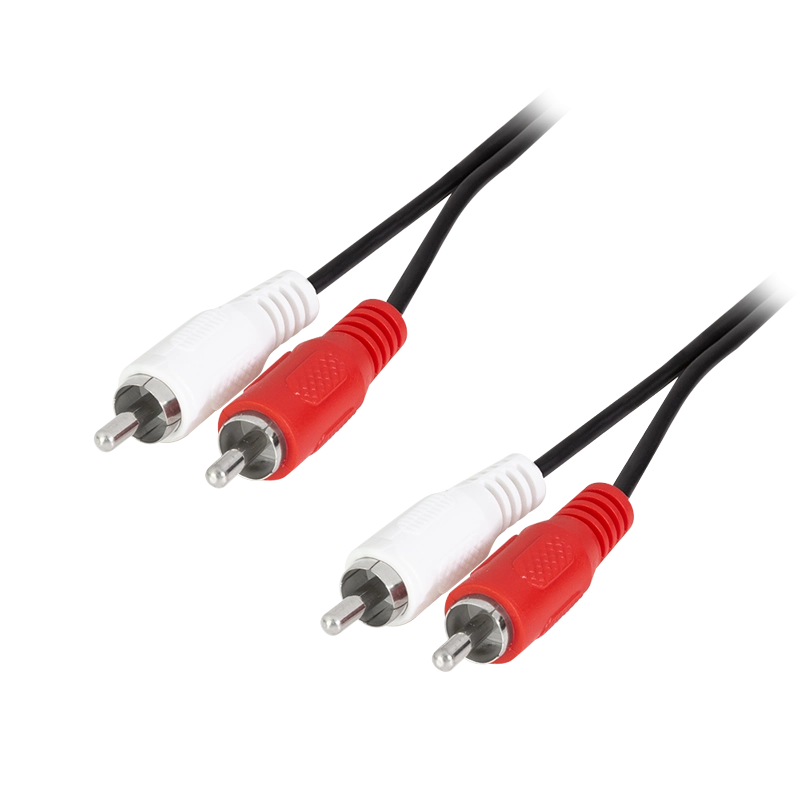 Audio-Kabel, 2x Cinch/M zu 2x Cinch/M, schwarz, 5 m
