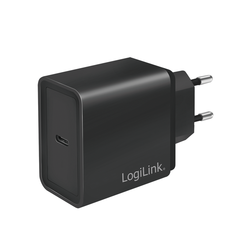 USB-Steckdosenadapter, 1x USB-C (PD), 18 W, schwarz