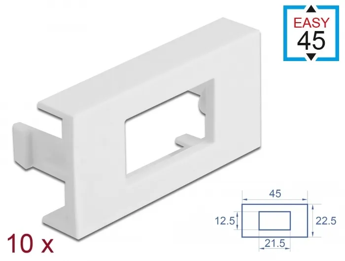 Easy 45 Modulblende Rechteck-Ausschnitt 12,5 x 21,5 mm, 45 x