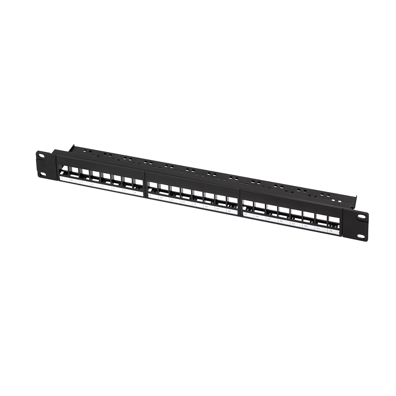 19" Patchpanel für 24 Keystone Module, 1 HE, unbestückt, 1 HE, schwarz 19" Patchpanel für 24 Keystone Module, 1 HE, unbestückt, 1 HE, schwarz