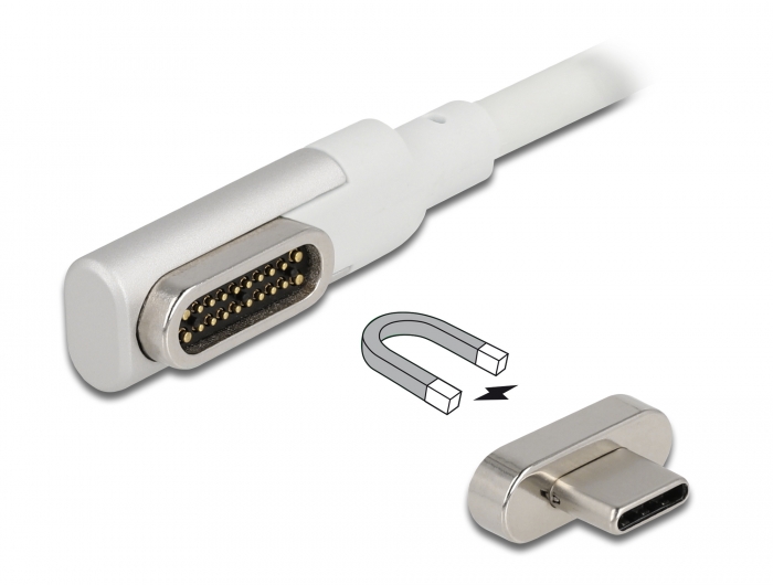 Magnetisches Thunderbolt™ 3 USB-C™ Kabel 4K 60 Hz Stecker zu Stecker gewinkelt 1,20 m, Delock® [8670