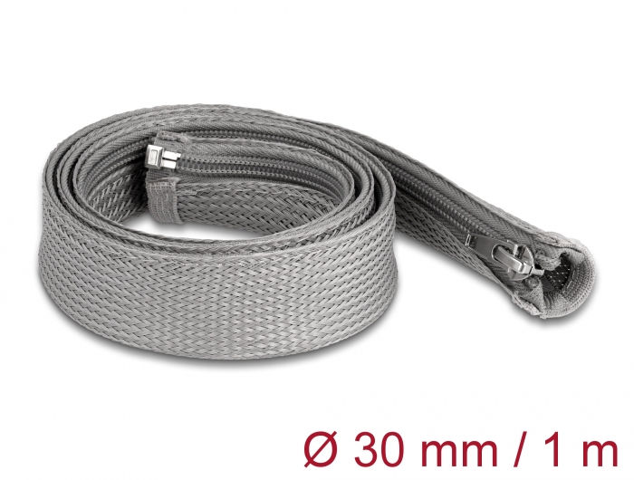 Geflechtschlauch mit Reißverschluss hitzebeständig 1 m x 30