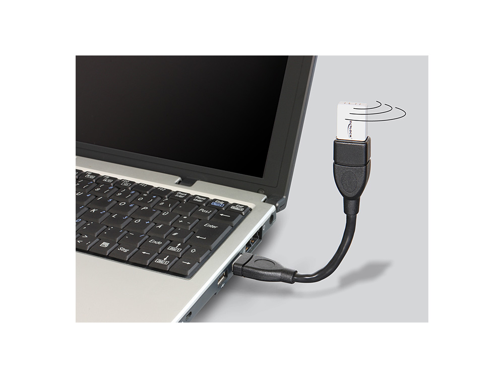 Verlängerungskabel USB 2.0 Stecker A an Buchse A, ShapeCable, schwarz, 0,15m, Delock® [83497]