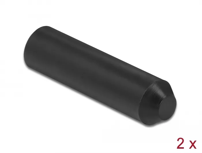 Endkappen mit Innenkleber 70 x 16 mm 2 Stück schwarz, Delock