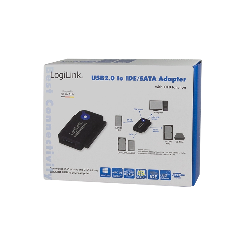 Adapter USB 2.0 zu 2,5" + 3,5" IDE + SATA HDD OTB