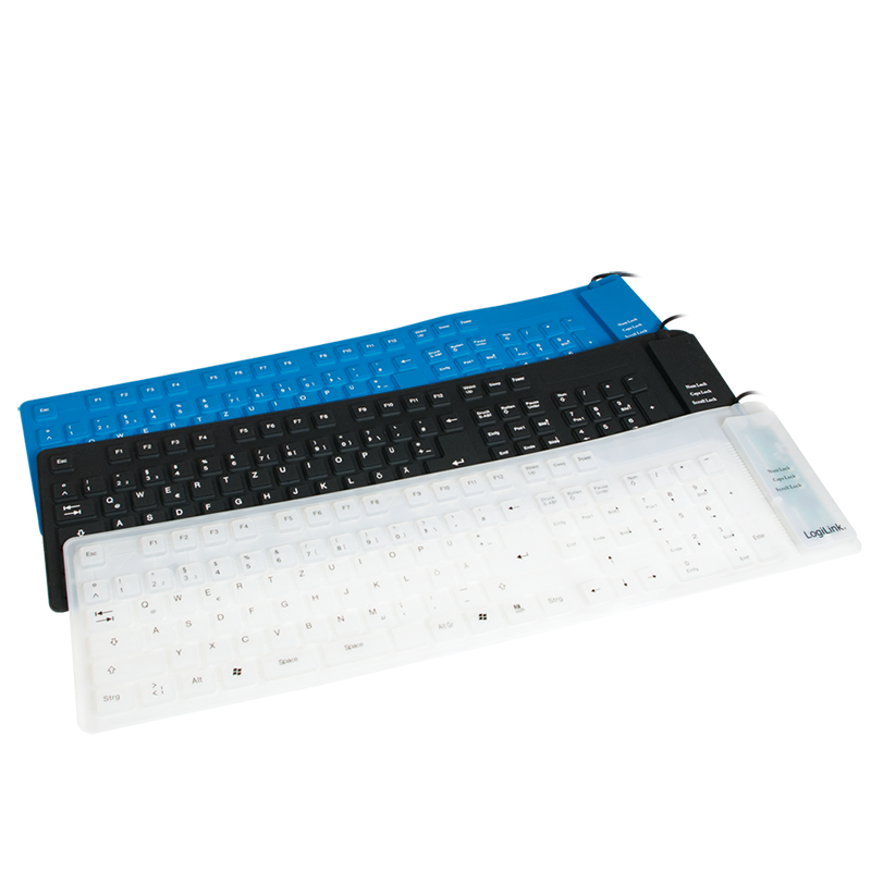 Tastatur Flexibel Wasserfest USB + PS/2, weiß